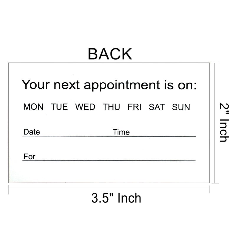 RXBC2011 Appointment Reminder Cards Pack of 100 Chalkboard Black and White - Image 3